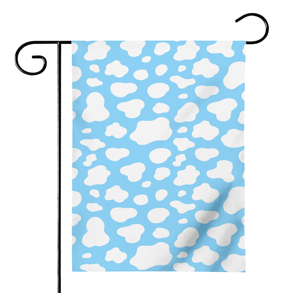 White And Blue Cow Print House Flag