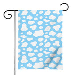 White And Blue Cow Print House Flag