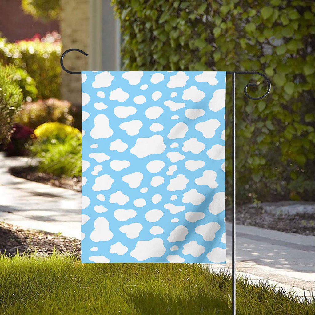 White And Blue Cow Print House Flag