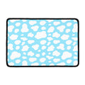 White And Blue Cow Print Kitchen Mat