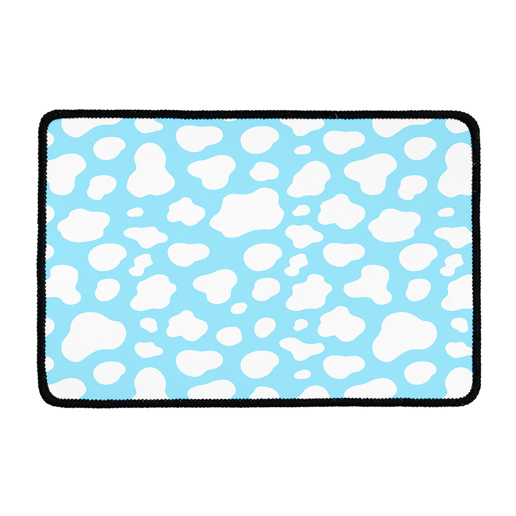 White And Blue Cow Print Kitchen Mat