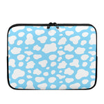 White And Blue Cow Print Laptop Sleeve