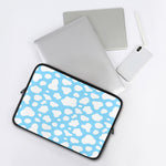 White And Blue Cow Print Laptop Sleeve