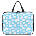 White And Blue Cow Print Laptop Sleeve With Handle