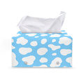 White And Blue Cow Print Leather Tissue Box Cover