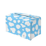 White And Blue Cow Print Leather Tissue Box Cover