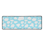 White And Blue Cow Print Long Kitchen Mat