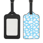 White And Blue Cow Print Luggage Tag