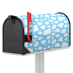 White And Blue Cow Print Mailbox Cover