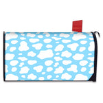 White And Blue Cow Print Mailbox Cover