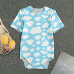 White And Blue Cow Print Men's Bodysuit
