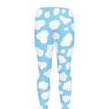White And Blue Cow Print Men's Leggings