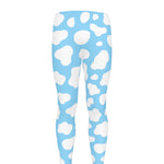 White And Blue Cow Print Men's leggings