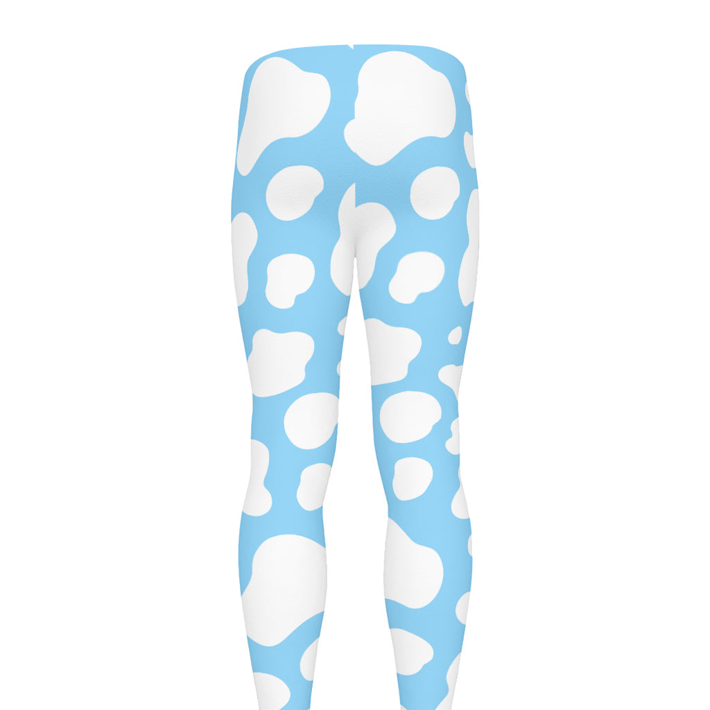 White And Blue Cow Print Men's leggings