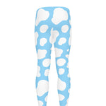 White And Blue Cow Print Men's leggings