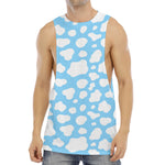 White And Blue Cow Print Men's Muscle Tank Top