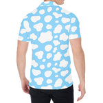 White And Blue Cow Print Men's Shirt