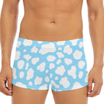 White And Blue Cow Print Men's Short Boxer Briefs