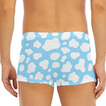 White And Blue Cow Print Men's Short Boxer Briefs
