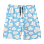 White And Blue Cow Print Men's Swim Trunks