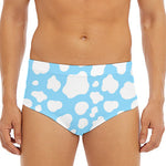 White And Blue Cow Print Men's Triangle Swim Briefs