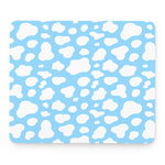 White And Blue Cow Print Mouse Pad