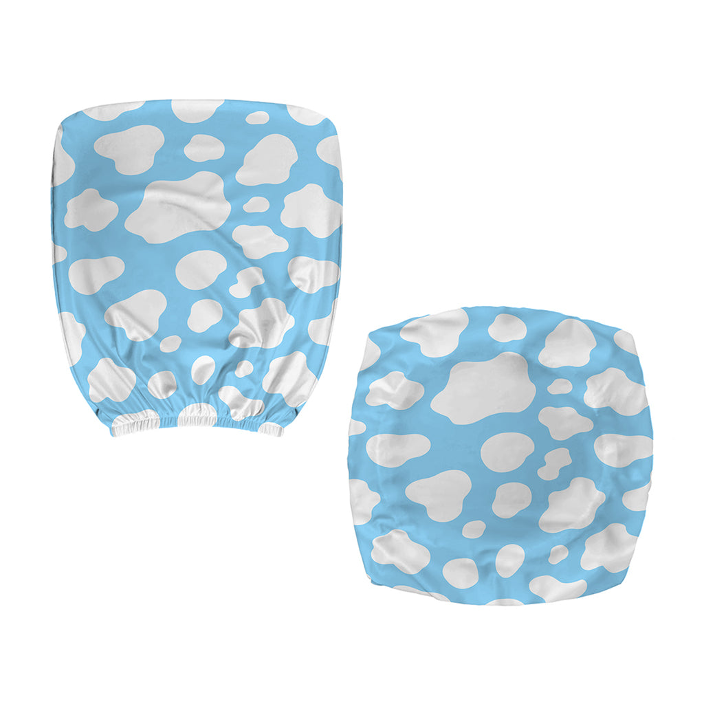 White And Blue Cow Print Office Chair Cover