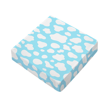 White And Blue Cow Print Outdoor Seat Cushion Cover