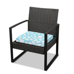 White And Blue Cow Print Outdoor Seat Cushion Cover