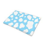 White And Blue Cow Print Pet Cooling Mat Cover
