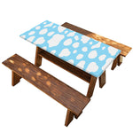 White And Blue Cow Print Picnic Table Cover