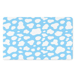 White And Blue Cow Print Polyester Doormat