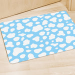 White And Blue Cow Print Polyester Doormat