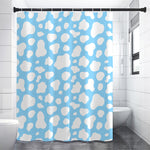 White And Blue Cow Print Premium Shower Curtain