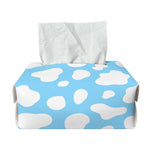 White And Blue Cow Print Rectangle Tissue Box Cover