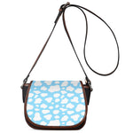 White And Blue Cow Print Saddle Bag