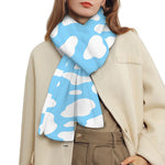 White And Blue Cow Print Scarf