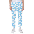 White And Blue Cow Print Joggers