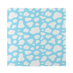 White And Blue Cow Print Silk Bandana