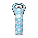 White And Blue Cow Print Single Neoprene Wine Tote