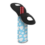 White And Blue Cow Print Single Neoprene Wine Tote