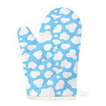 White And Blue Cow Print Single Oven Mitt