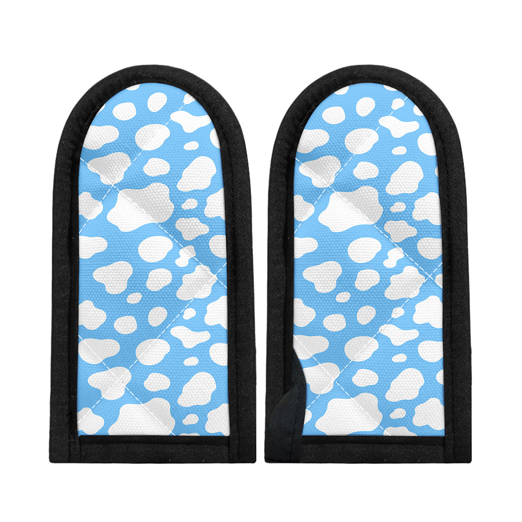 White And Blue Cow Print Skillet Handle Cover