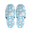White And Blue Cow Print Slippers