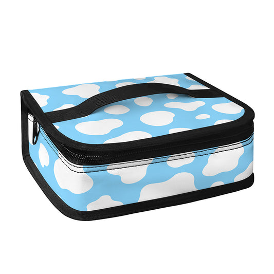 White And Blue Cow Print Small Lunch Bag