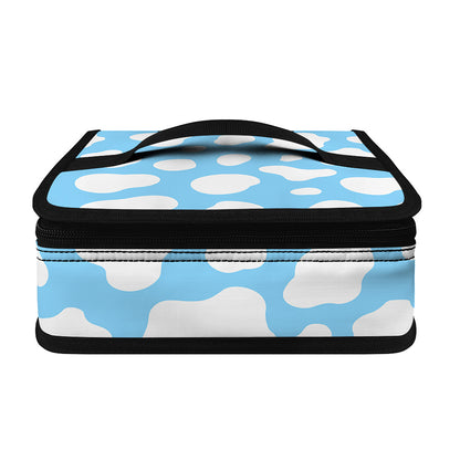 White And Blue Cow Print Small Lunch Bag