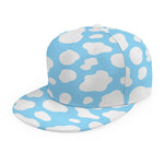 White And Blue Cow Print Snapback Cap