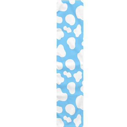 White And Blue Cow Print Table Runner