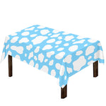White And Blue Cow Print Tablecloth
