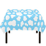 White And Blue Cow Print Tablecloth